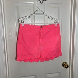 Lilly Pulitzer Scallop Hem Collette skort in “coral reef”